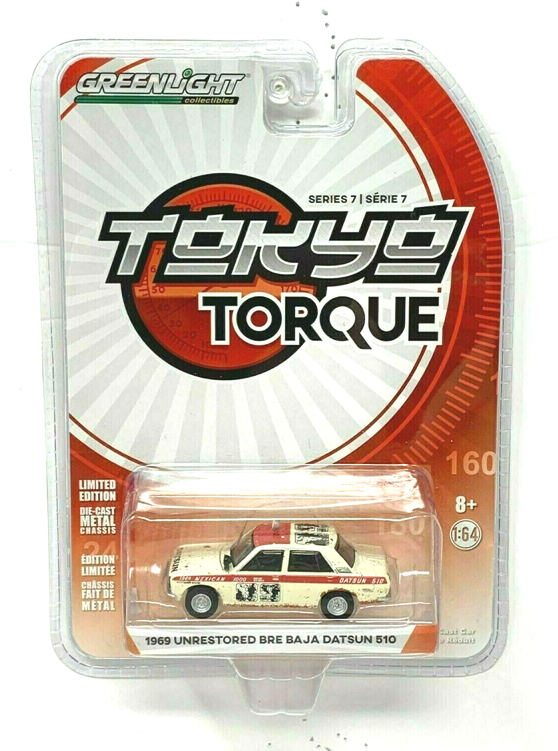 Greenlight Tokyo Torque 1969 Unrestored Bre Baja Datsun 510 1:64 Diecast