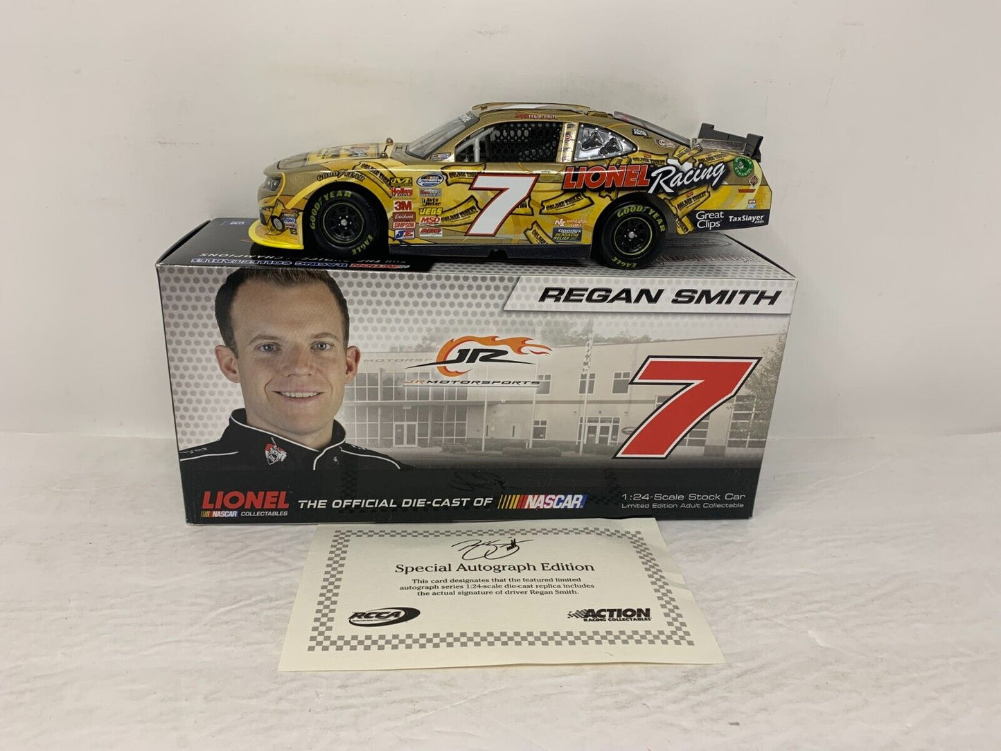 Lionel Racing Nascar #7 Regan Smith Golden Ticket Autographed Camaro 124 Diecast