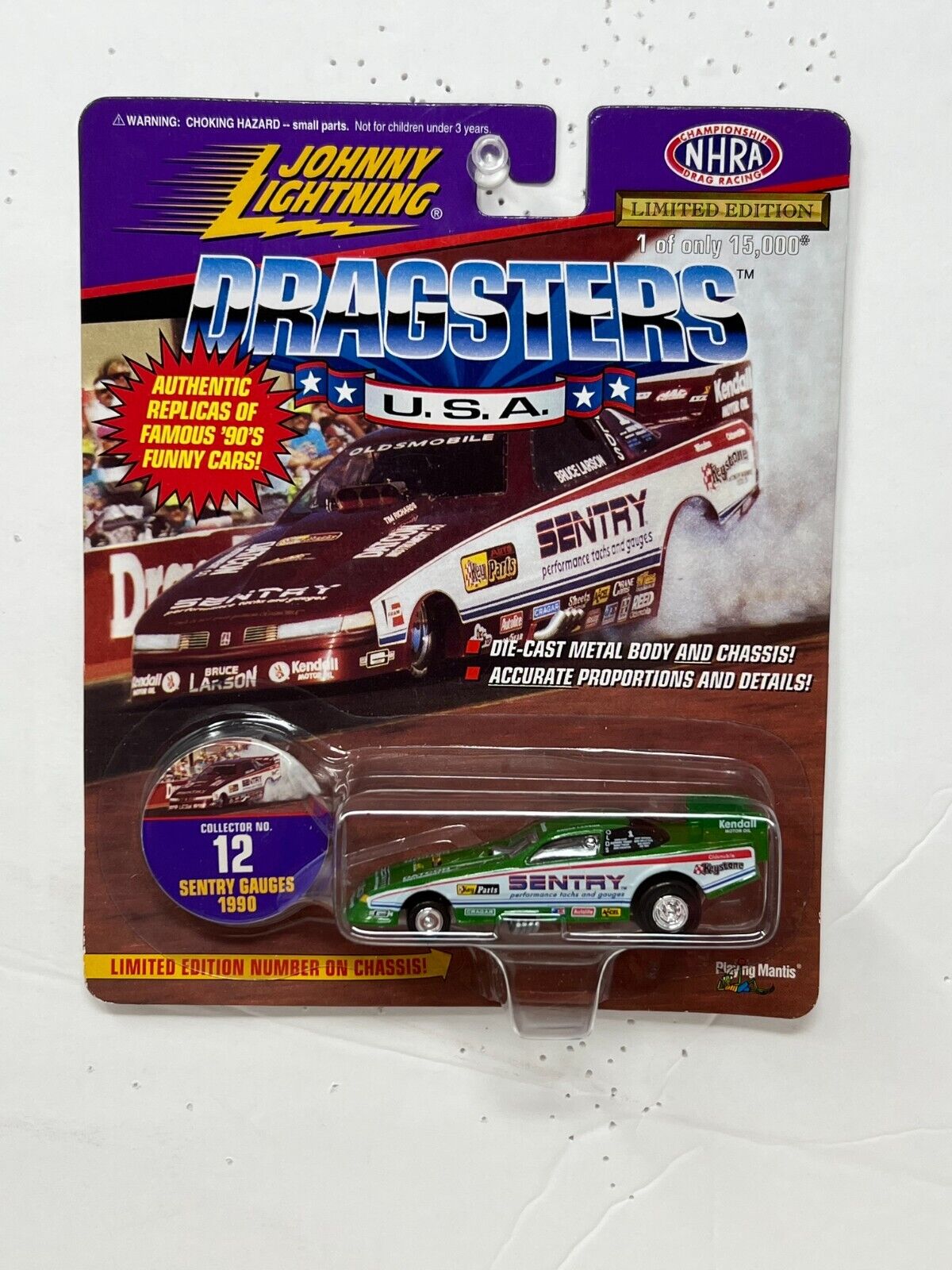 Johnny Lightning Dragsters U.S.A. '90 Sentry Gauges Olds 1:64 Diecast