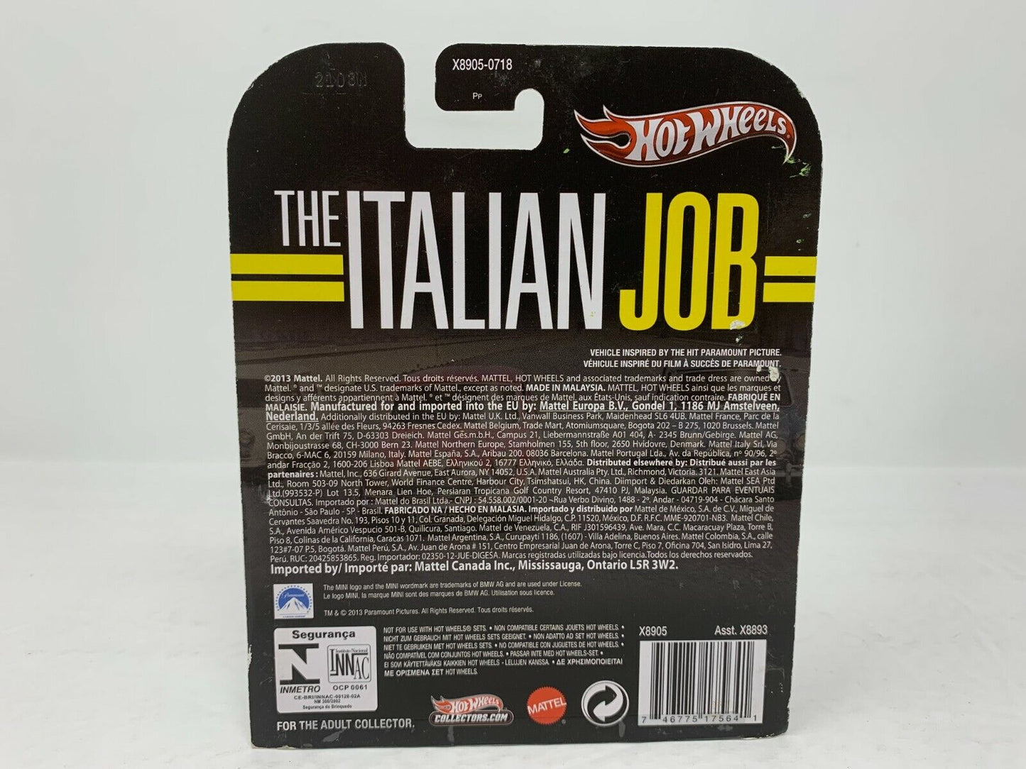 Hot Wheels Retro Entertainment The Italian Job White Morris Mini 1:64 Diecast