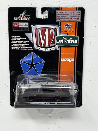 M2 Machines Frozen Black Pearl 1966 Dodge Charger HEMI 1:64 Diecast