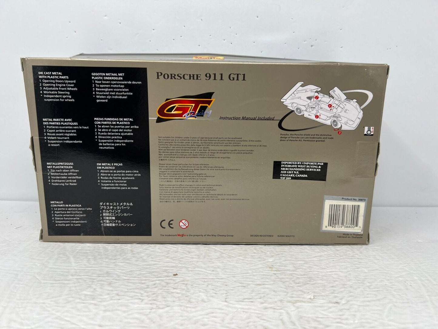 Maisto Porsche 911 GT1 98 Zakspeed Racing GT Racing 1:18 Diecast