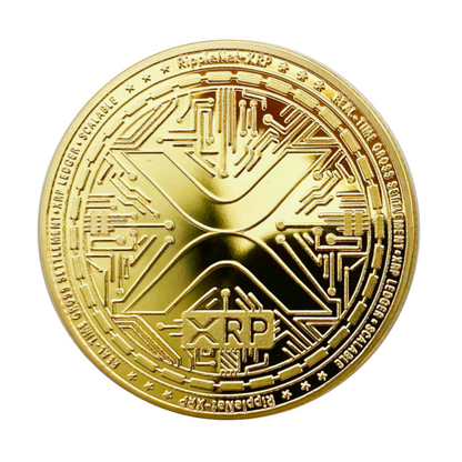 Ripple XRP (18k Gold Plated 2022 Edition) Physical Crypto Coin Novelty Souvenir