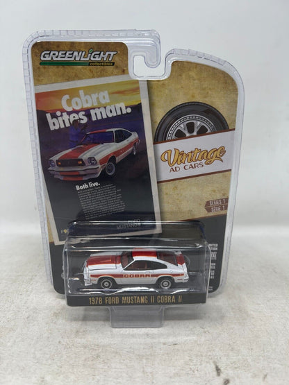 Greenlight Vintage Ad Cars Series 1 1978 Ford Mustang II Cobra II 1:64 Diecast