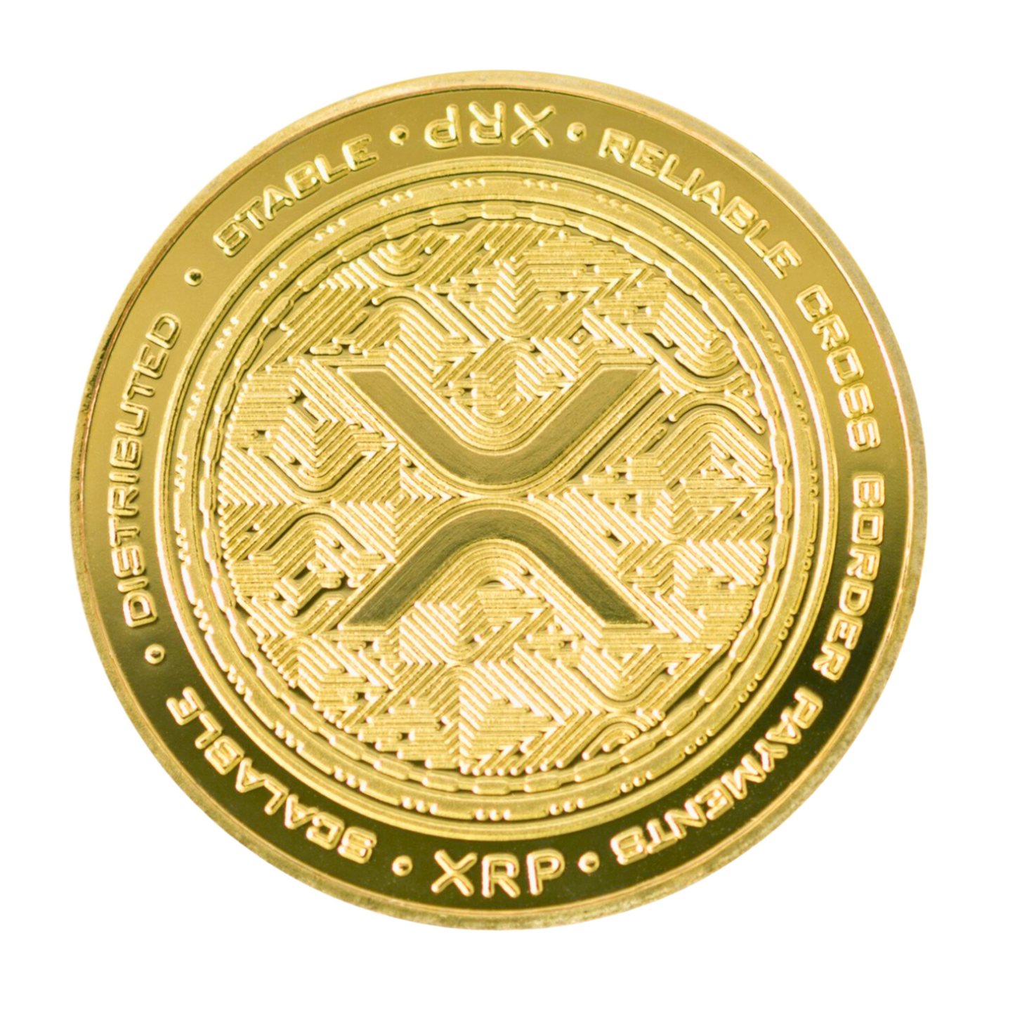 Ripple | XRP Physical Crypto Coin Novelty Souvenir Token Gold Color