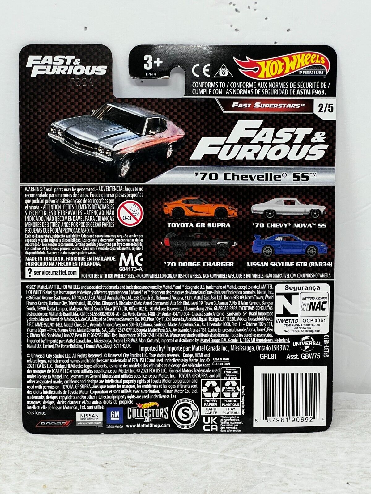 Hot Wheels Premium Fast & Furious Fast Superstars '70 Chevelle SS 1:64 Diecast