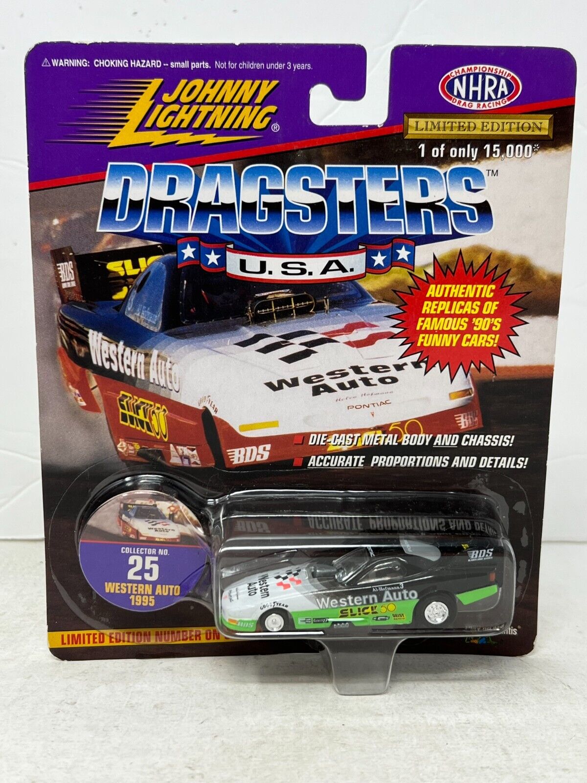 Johnny Lightning Dragsters U.S.A. '95 Western Auto Firebird 1:64 Diecast