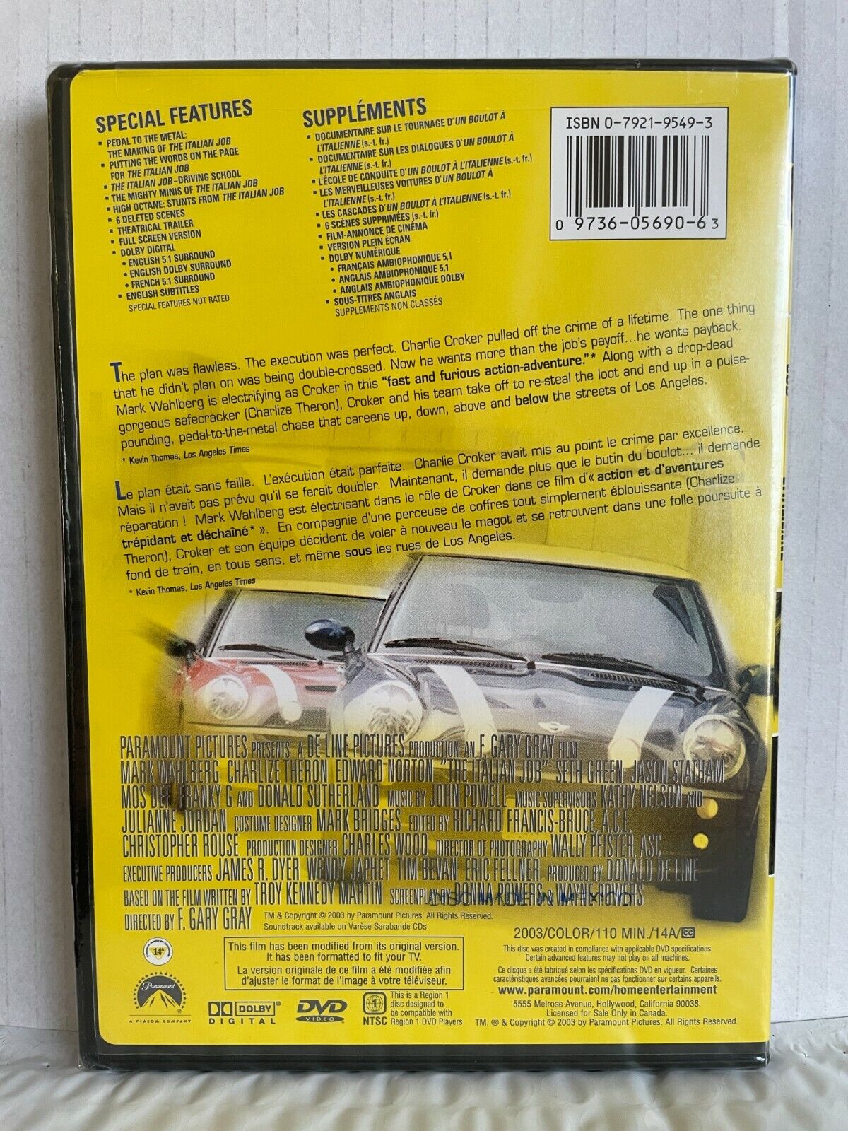 The Italian Job (DVD, 2010) Mark Wahlberg Edward Norton Action New and Sealed!!!