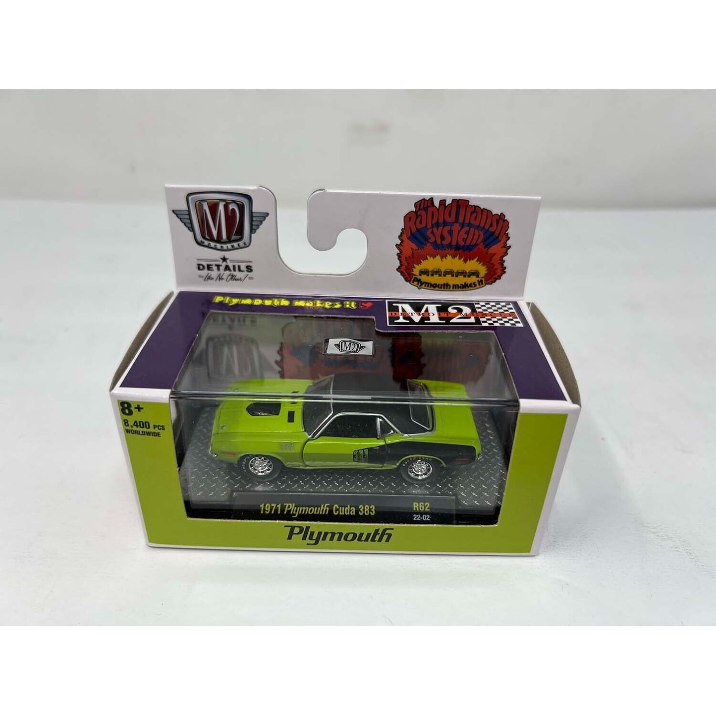 M2 Machines Plymouth 1971 Plymouth Cuda 383 R62 1:64 Diecast