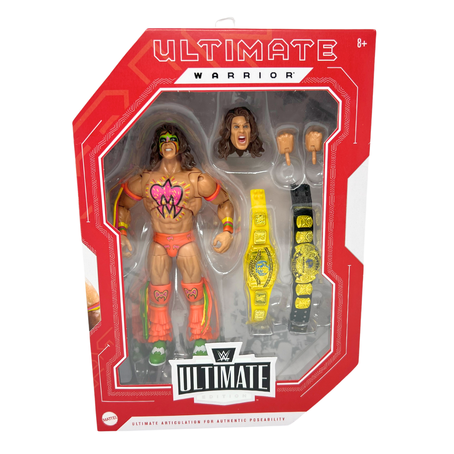 WWE Ultimate Warrior Ultimate Edition Fan Takeover Action Figure W/ Belts Mattel Toys