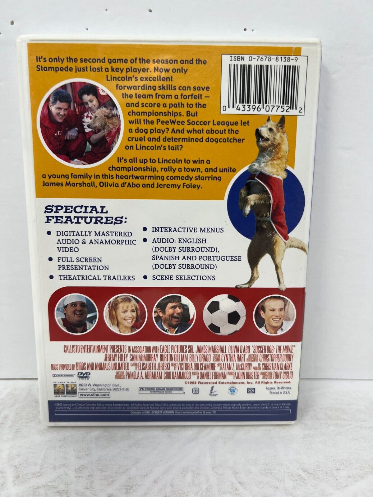 Soccer Dog The Movie (DVD, 2002) James Marshall Family Sports Good Condition!!!