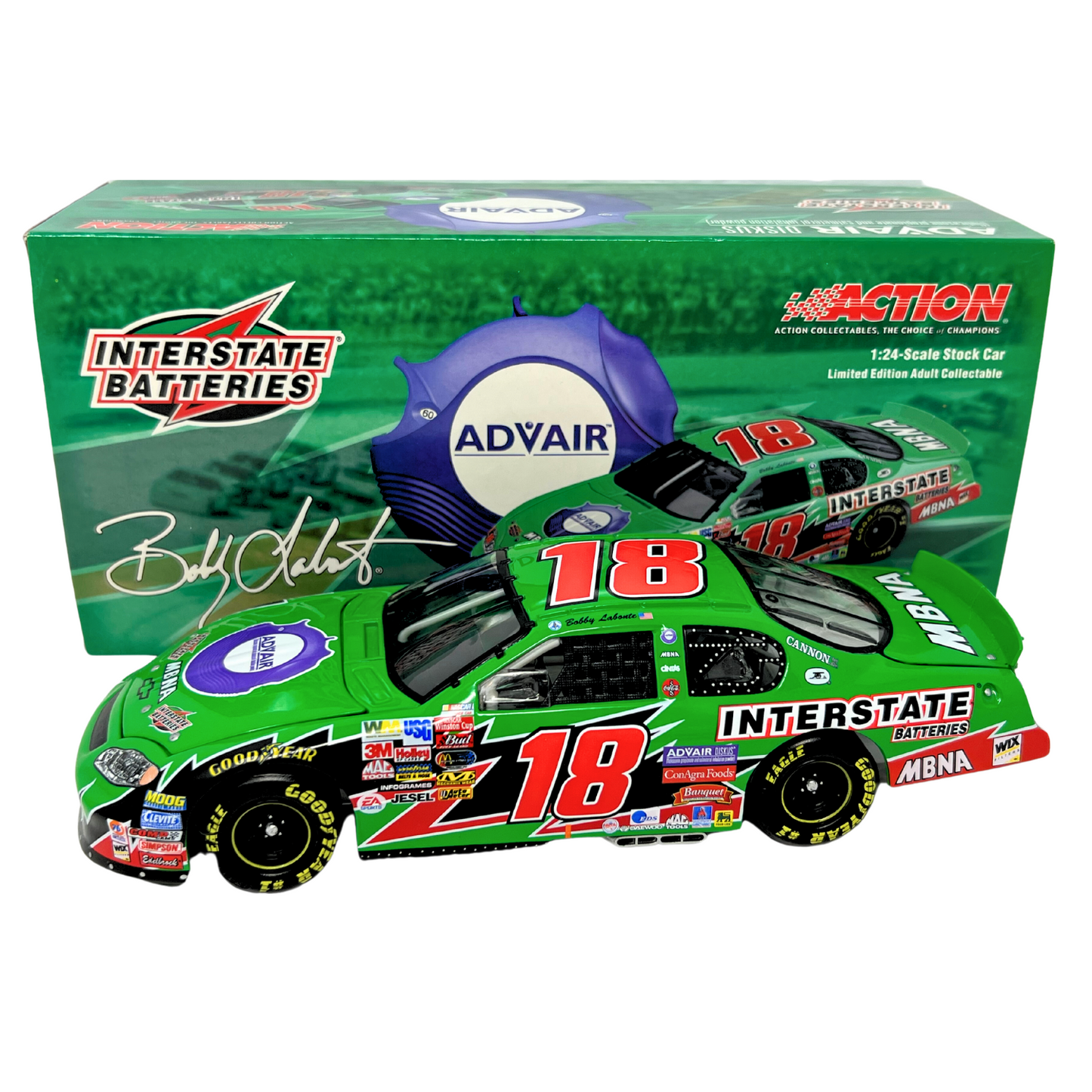 Action Nascar #18 Bobby Labonte Interstate Batteries Advair 2003 1:24 Diecast