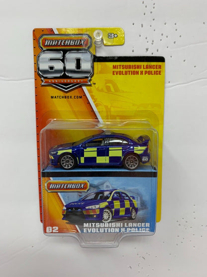 Matchbox 60th Anniversary Mitsubishi Lancer Evolution X Police 1:64 Diecast