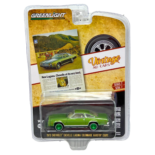 Greenlight Vintage AD Cars 1973 Chevrolet Chevelle GREEN MACHINE 1:64 Diecast
