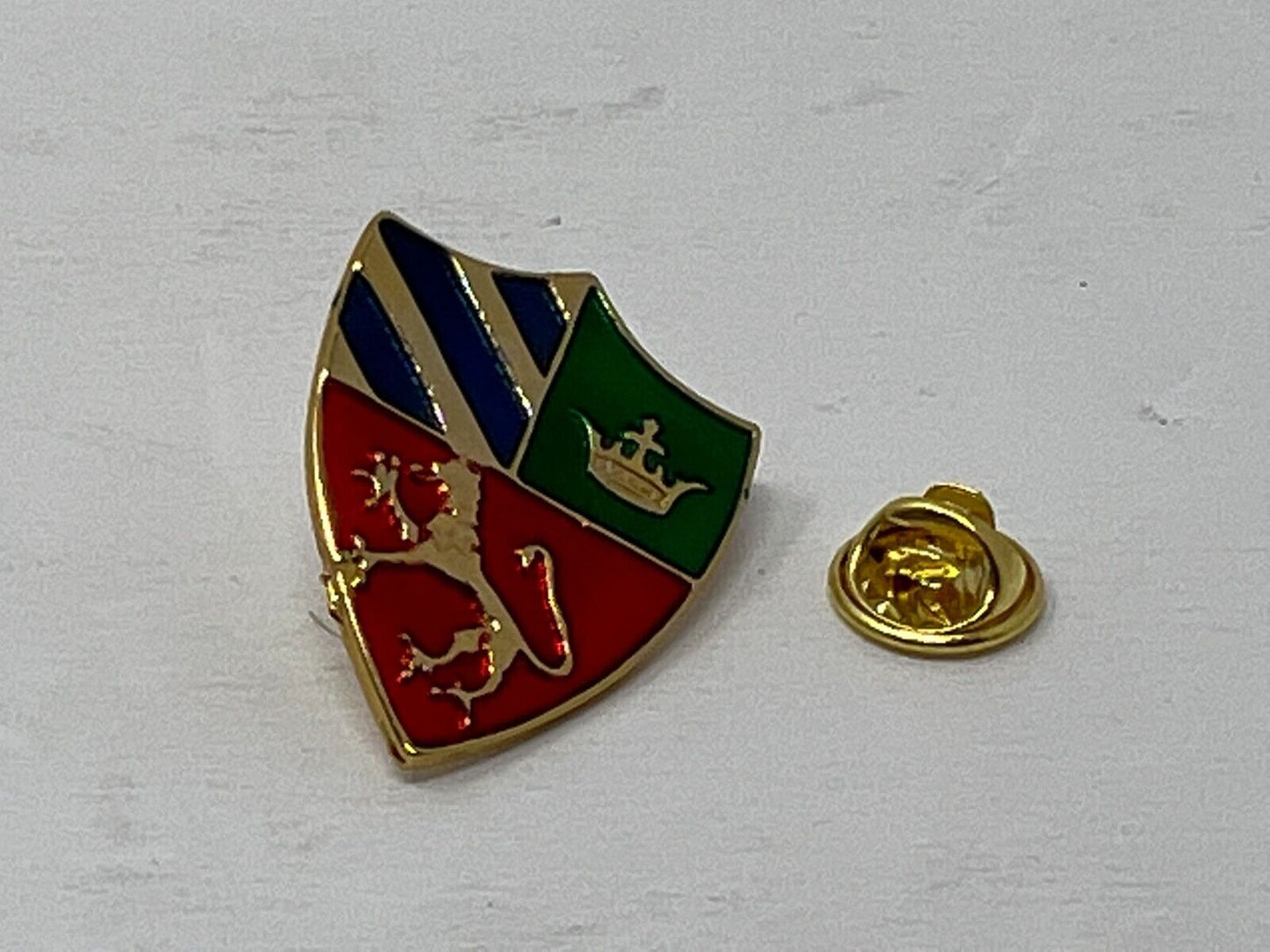Lion Crown Shield Patriotic Lapel Pin