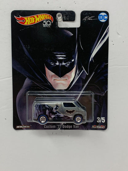 Hot Wheels Pop Culture DC Batman Custom '77 Dodge Van Real Riders 1:64 Diecast