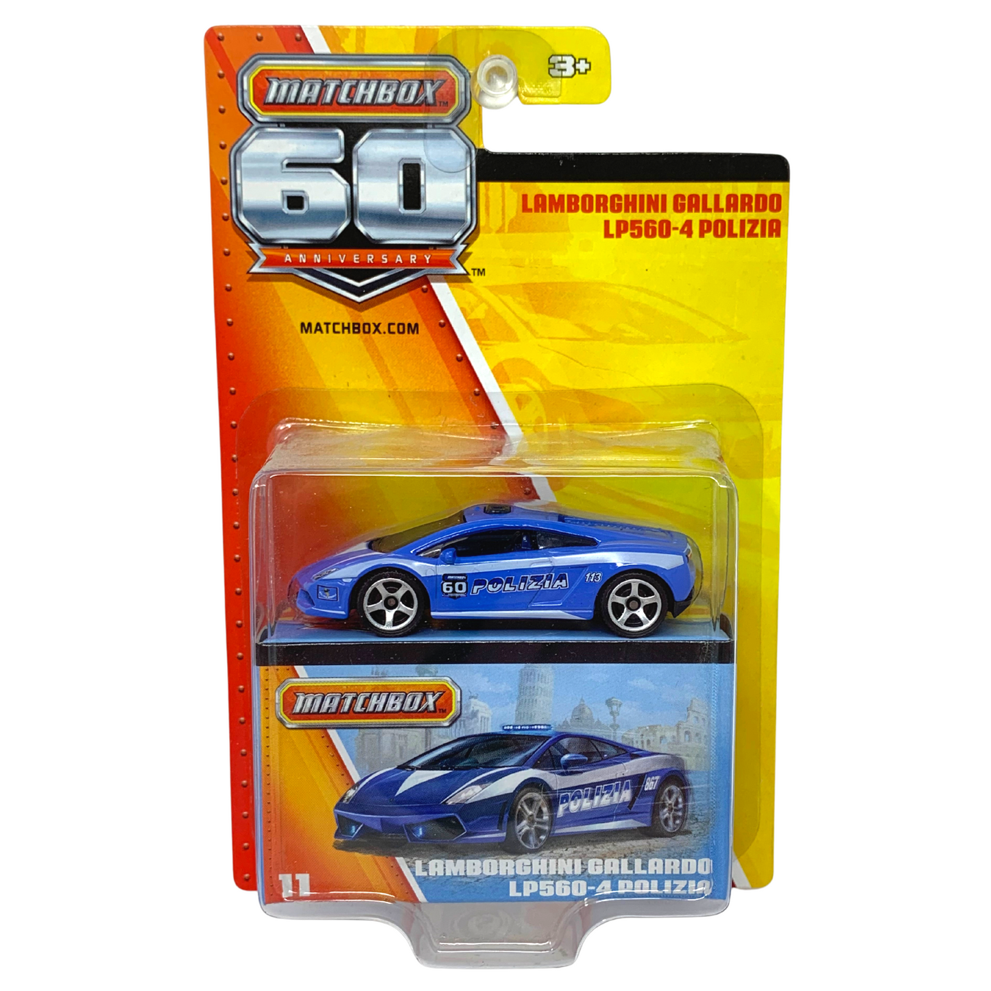 Matchbox 60th Anniversary Lamborghini Gallardo LP560-4 Polizia 1:64 Diecast