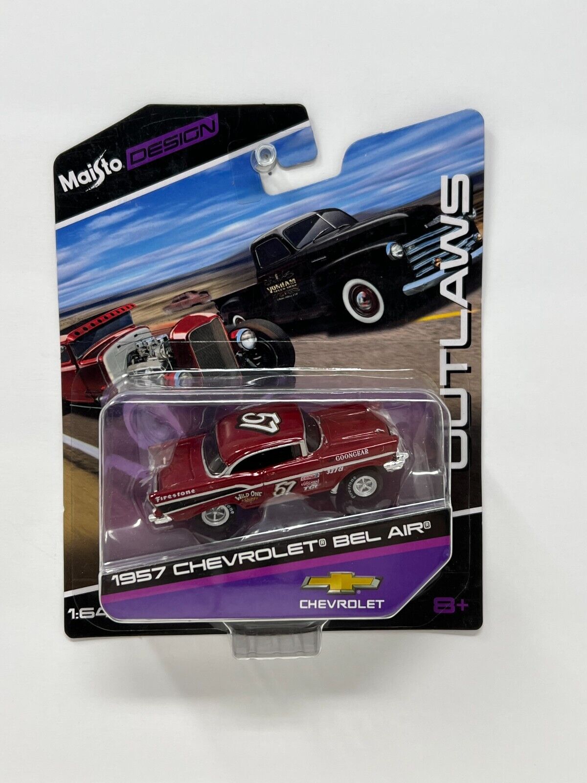 Maisto Design Outlaws 1957 Chevrolet Bel Air 1:64 Diecast