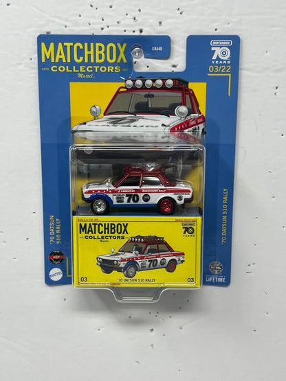 Matchbox Collectors '70 Datsun 510 Rally 1:64 Diecast