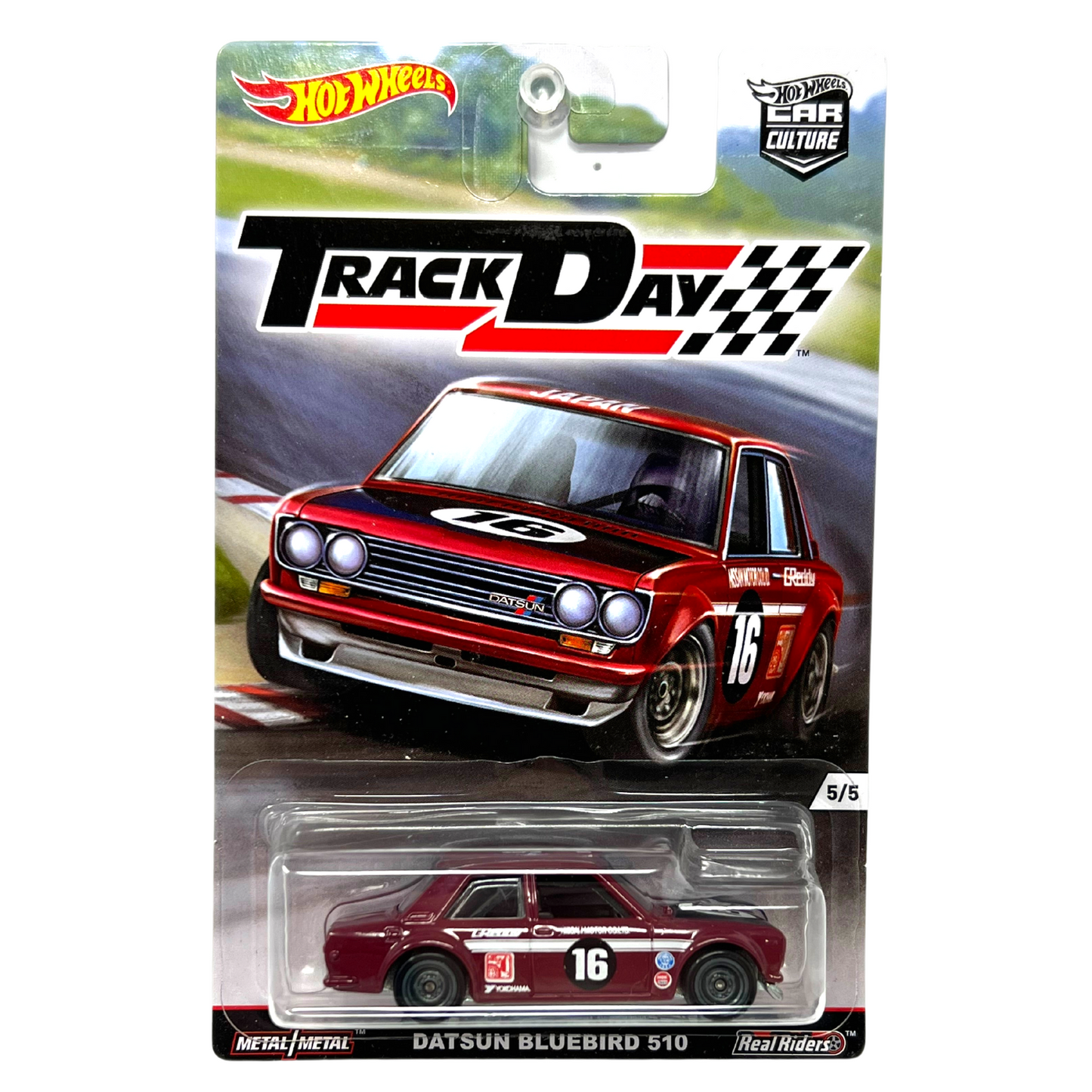 Hot Wheels Track Day Datsun Bluebird 510 Real Riders 1:64 Diecast