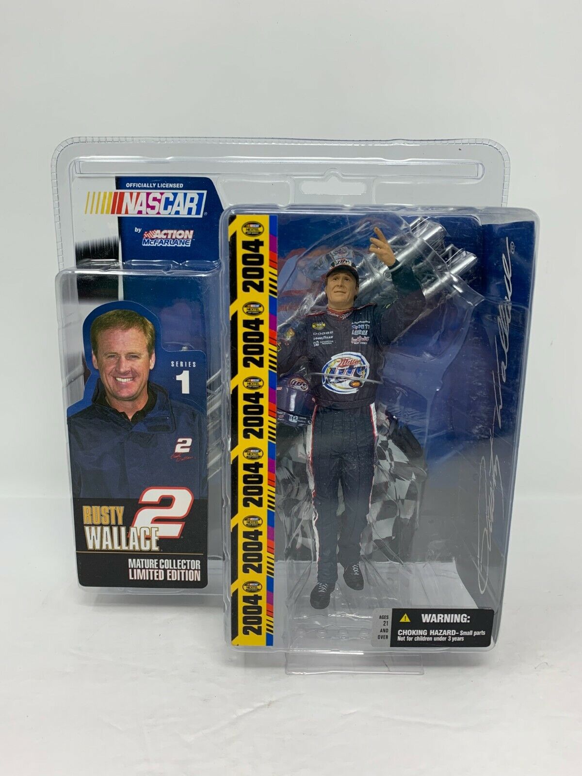 McFarlane Action Nascar Rusty Wallace Series 1 Miller Lite Nextel Cup Figurine