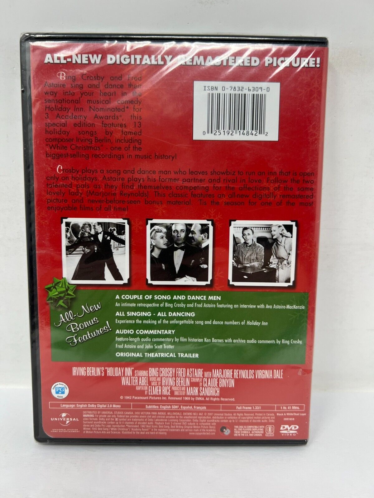 Holiday Inn (DVD, 2007) Bing Crosby Fred Astaire Christmas Movie New and Sealed!