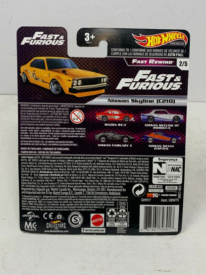 Hot Wheels Premium Fast & Furious Fast Rewind Nissan Skyline C210 1:64 Diecast