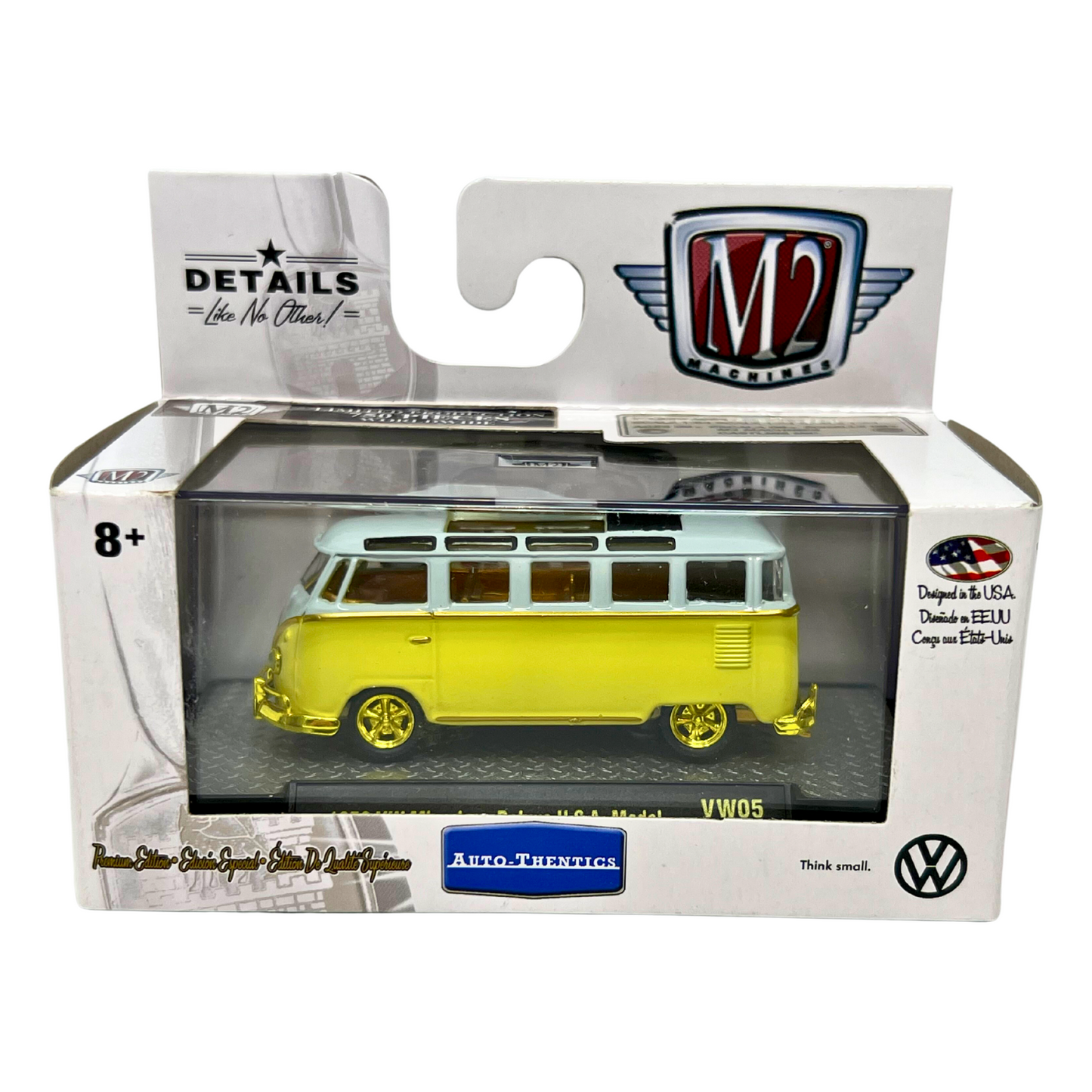 M2 Machines Autothentics 1959 VW Microbus Deluxe U.S.A. Model CHASE 1:64 Diecast