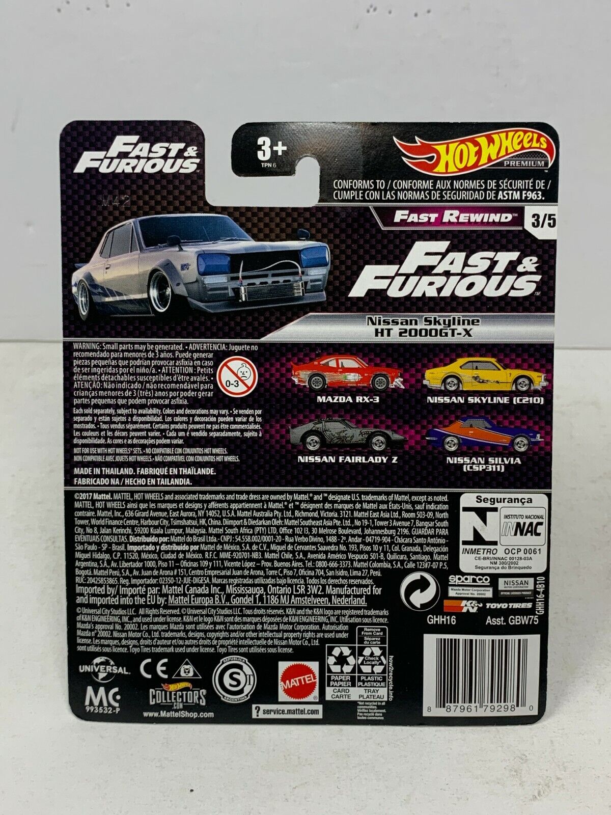 Hot Wheels Premium Fast & Furious Nissan Skyline HT 2000GT-X 1:64 Diecast