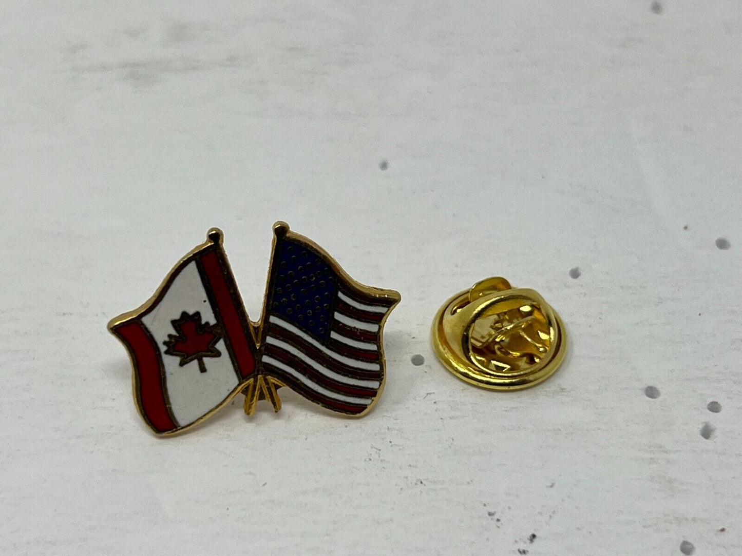 Canadian & U.S.A. Flags Friendship Patriotic Lapel Pin