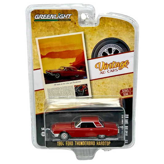 Greenlight Vintage AD Cars 1964 Ford Thunderbird Hardtop 1:64 Diecast