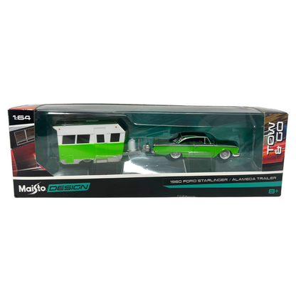 Maisto Design Tow & Go 1960 Ford Starlinger Alameda Trailer 1:64 Diecast