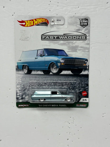 Hot Wheels Premium Fast Wagons '64 Chevy Nova Panel 1:64 Diecast