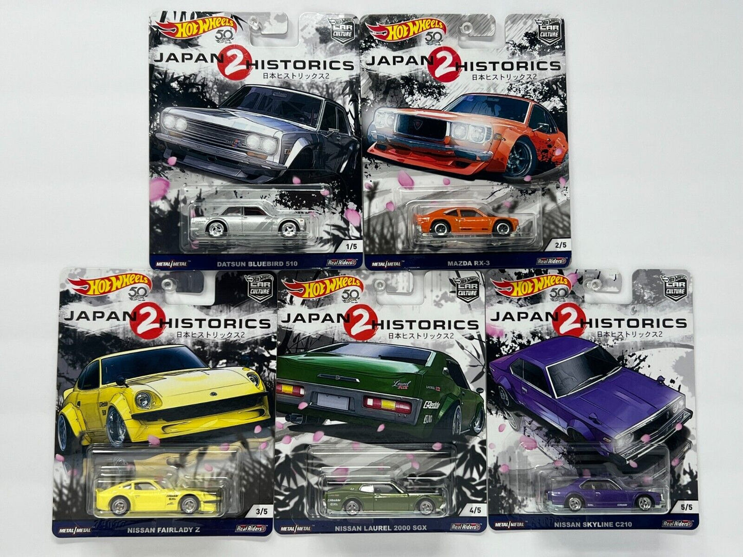 Hot Wheels Premium Car Culture Japan Historics 2 1:64 Diecast Complete Set of 5