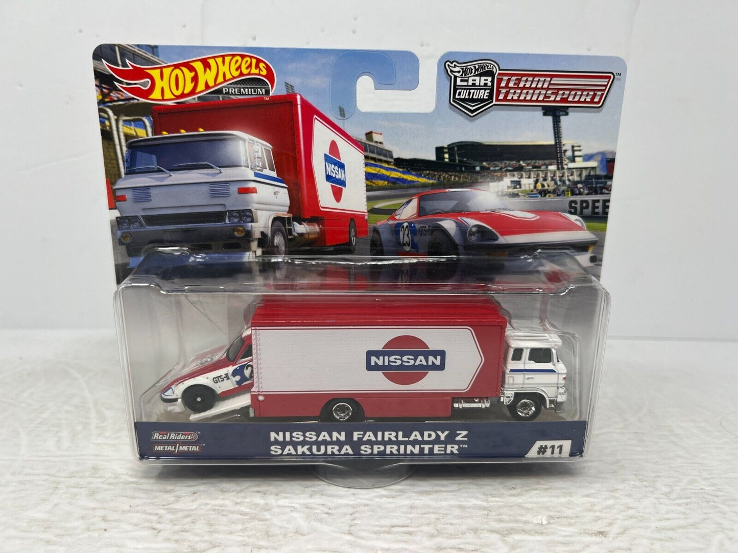 Hot Wheels Premium Nissan Fairlady Z &Hauler #11 Team Transport 1:64 Diecast