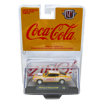 M2 Machines Coca-Cola 1968 Plymouth Barracuda HEMI A13 1:64 Diecast