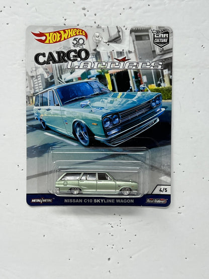 Hot Wheels Cargo Carriers Nissan C10 Skyline Wagon Real Riders JDM 1:64 Diecast