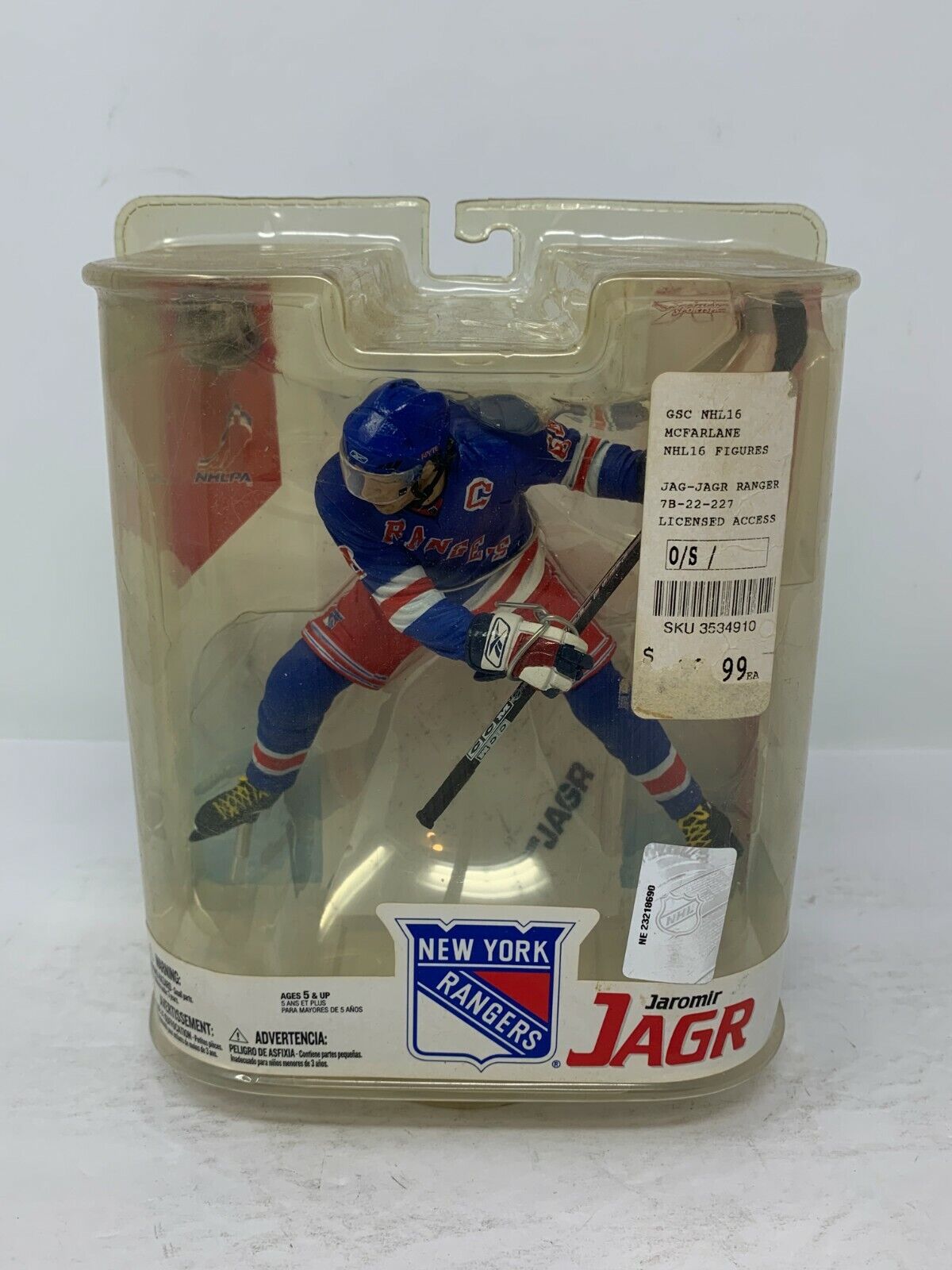 Mcfarlane NHL Jaromir Jagr New York Rangers Blue Jersey Series 16 Figure