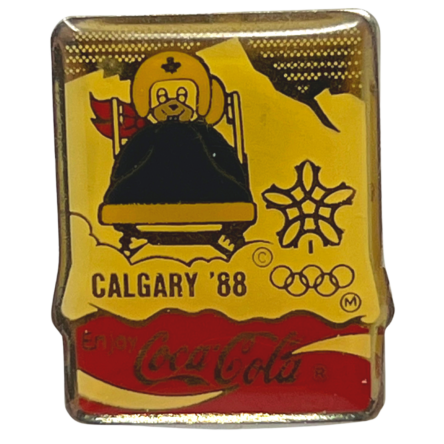 Coca Cola 1988 Calgary Winter Olympic Games (Bobsleigh) Olympics Lapel Pin