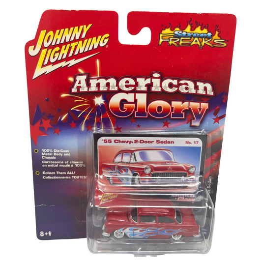 Johnny Lightning American Glory 1955 Chevy 2-Door Sedan 1:64 Diecast