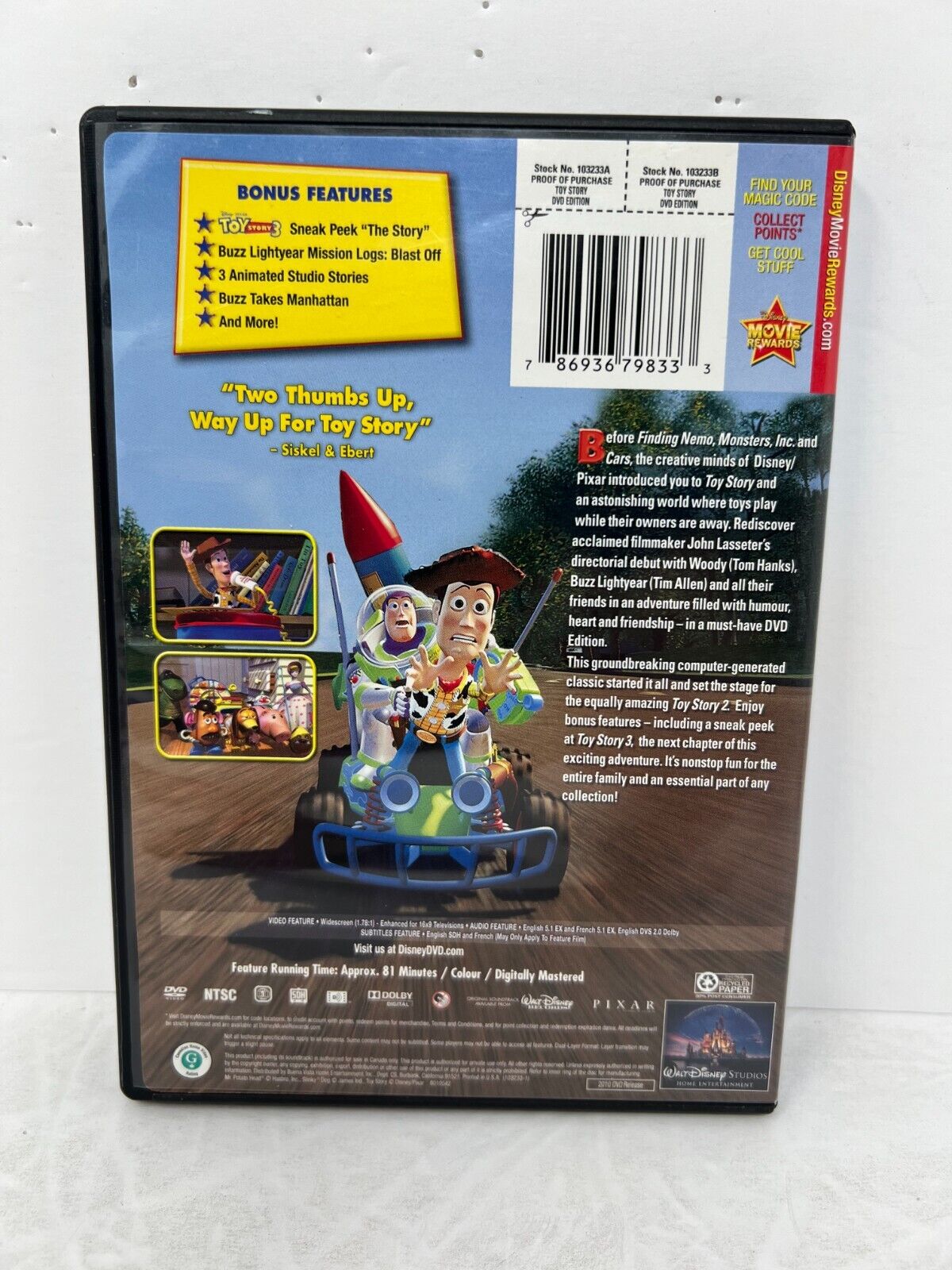 Disney Pixar Toy Story (DVD, 2010) Good Condition!!!