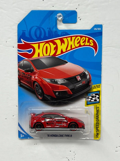 Hot Wheels HW Speed Graphics '16 Honda Civic Type R JDM 1:64 Diecast Red