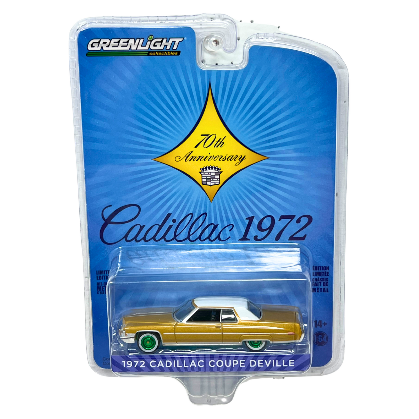 Greenlight 1972 Cadillac Coupe Deville GREEN MACHINE 1:64 Diecast