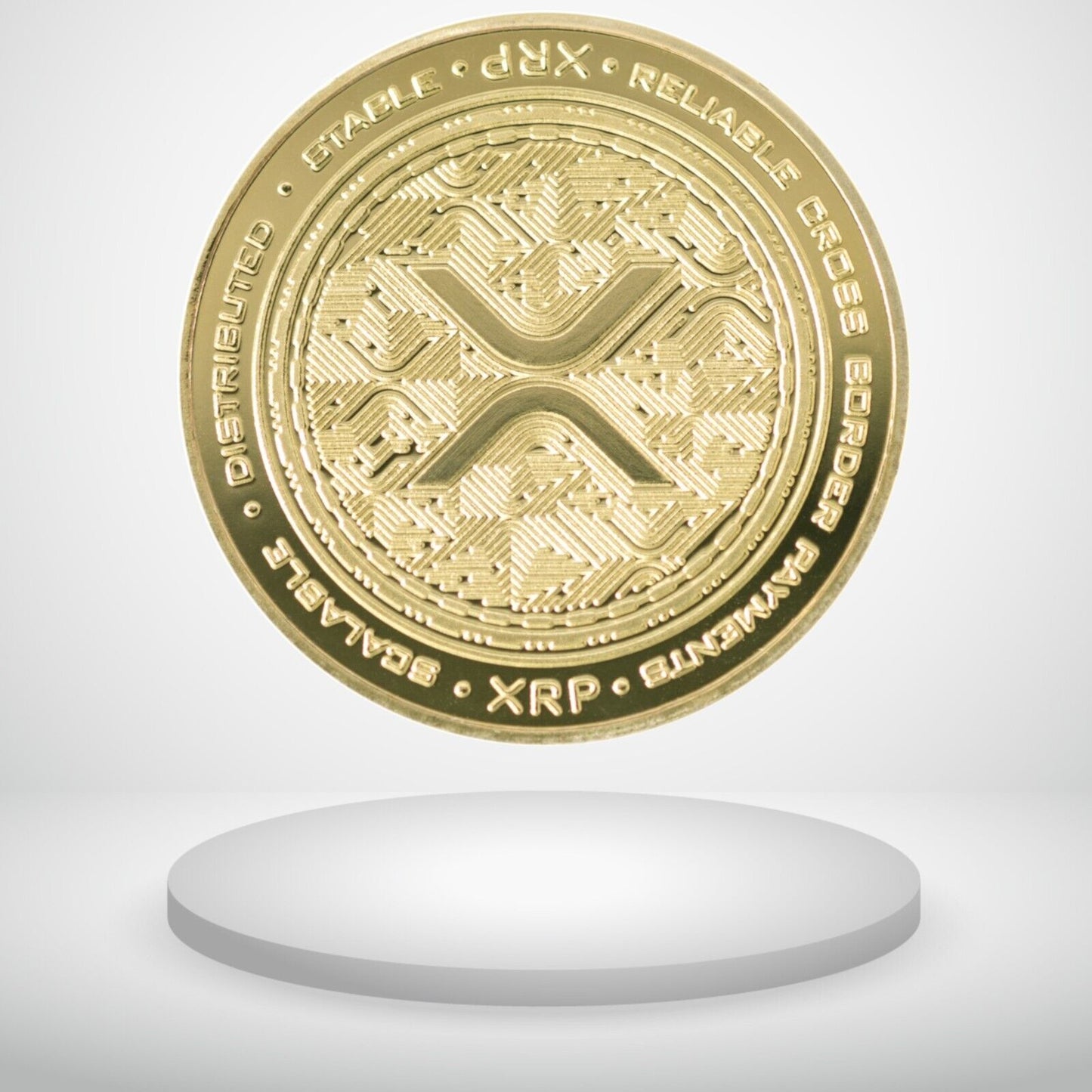 Ripple | XRP Physical Crypto Coin Novelty Souvenir Token Gold Color