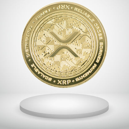 Ripple | XRP Physical Crypto Coin Novelty Souvenir Token Gold Color