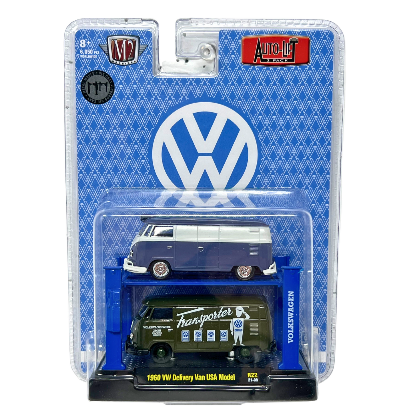 M2 Machines Auto-Lifts 1960 VW Delivery Van USA Model 1:64 Diecast