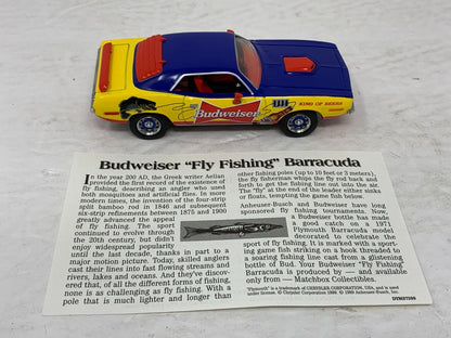 Matchbox 1971 Plymouth Barracuda Budweiser Fly Fishing 1:43 Diecast