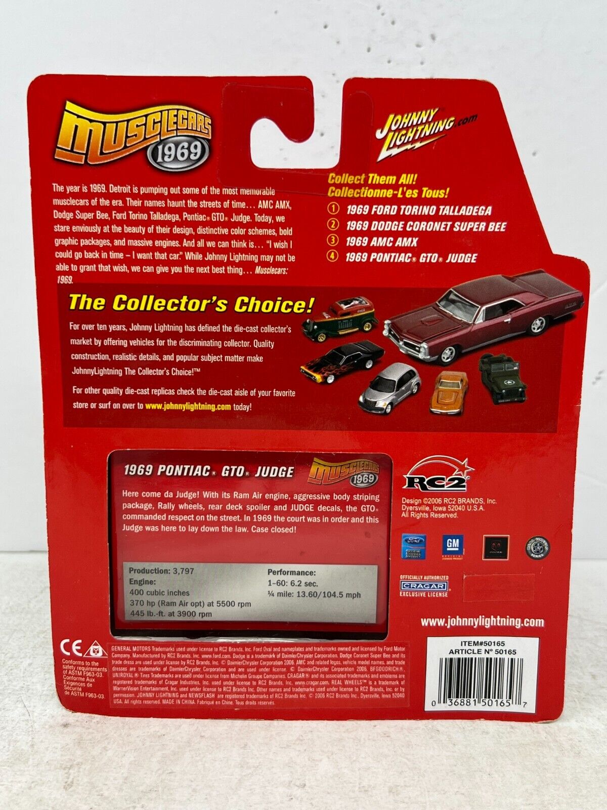 Johnny Lightning Musclecars 1969 Pontiac GTO Judge 1:64 Diecast