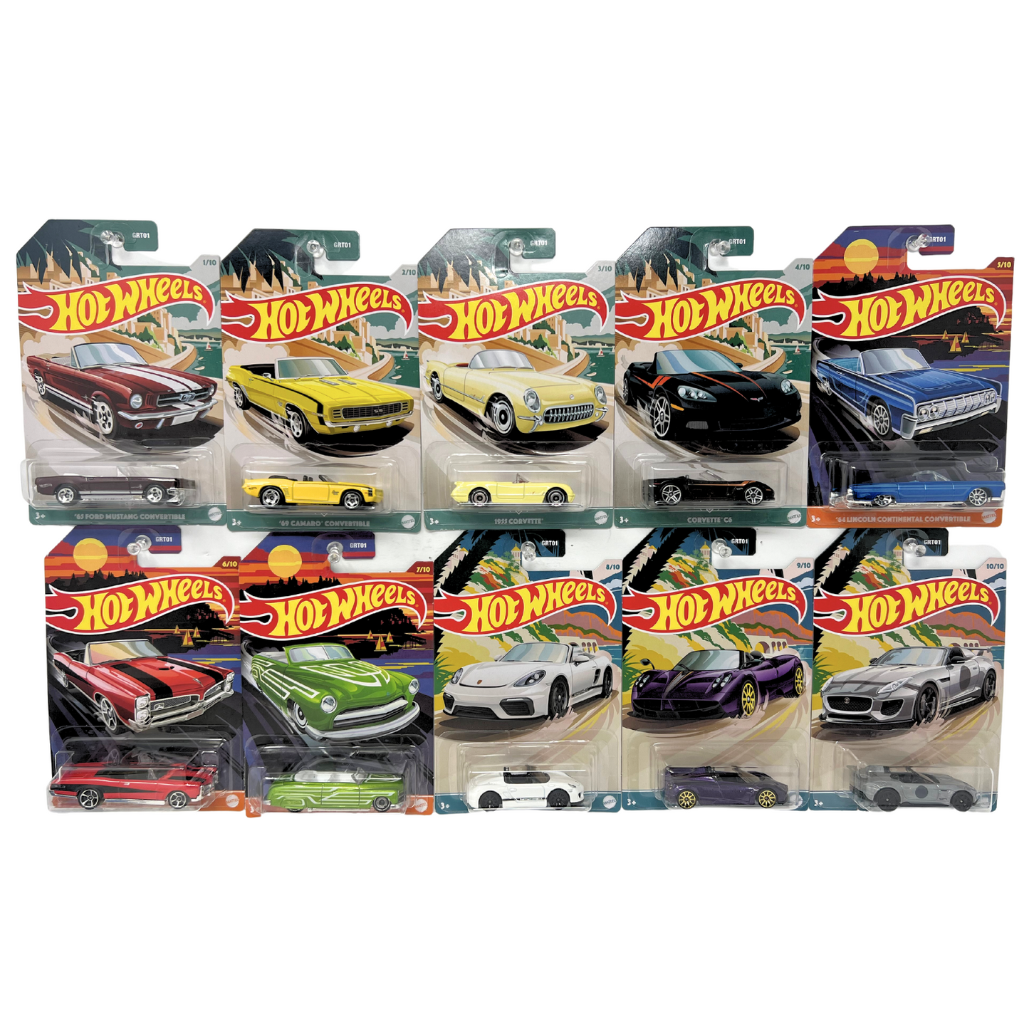 Hot Wheels Convertible Series Walmart Exclusive 1:64 Diecast Complete Set of 10