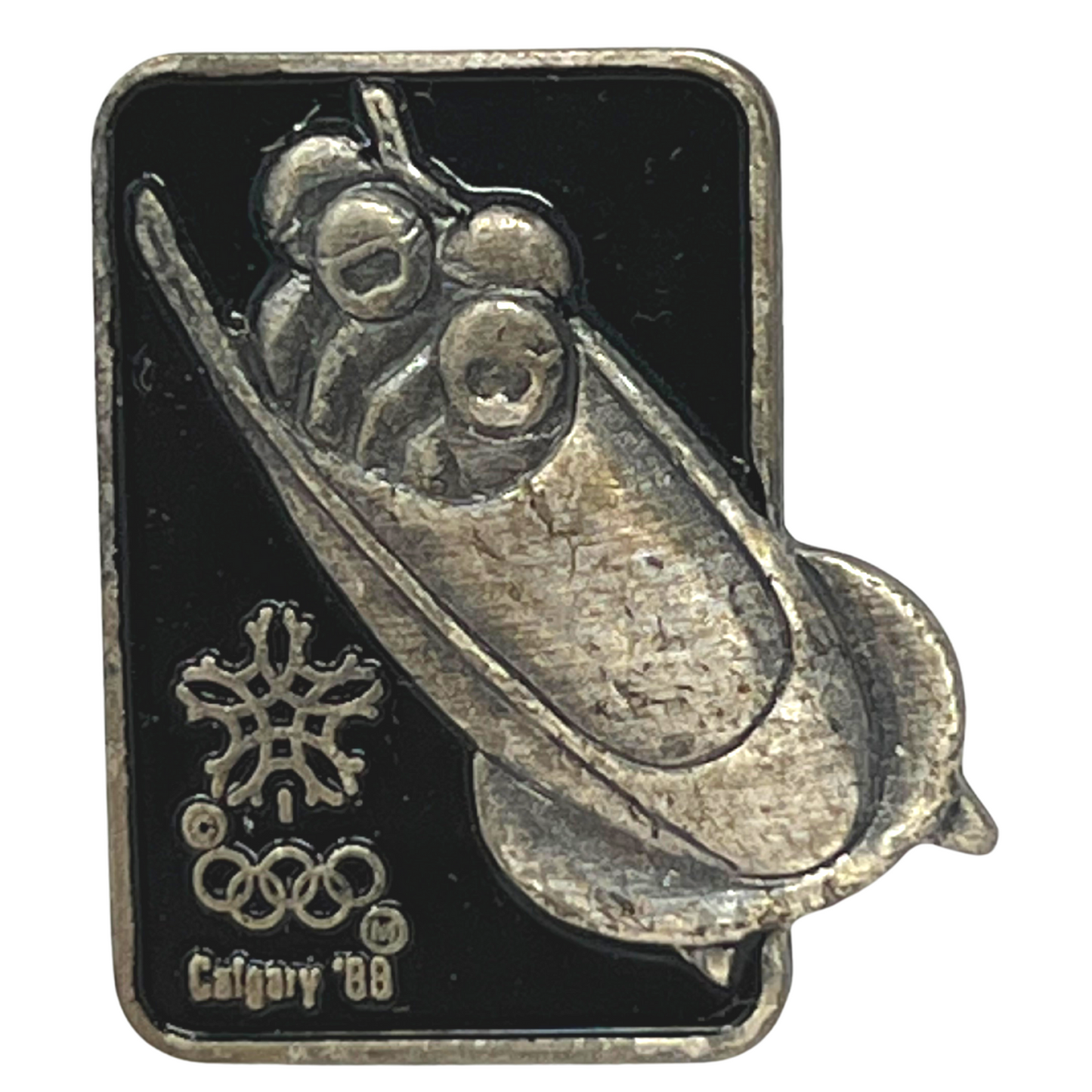 1988 Calgary Winter Games Bobsleigh Olympics Lapel Pin